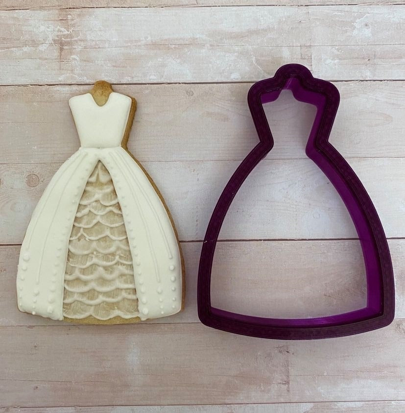 Wedding Dress #4 Bridesmaid Quinceanera Prom Formal Cookie Cutter or Fondant Cutter and Clay Cutter