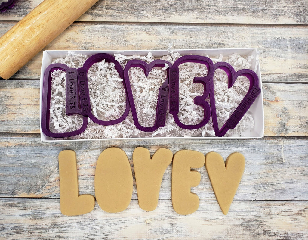 Love with Heart by Lilaloa Cookie Cutter and Fondant Cutter and Clay Cutter