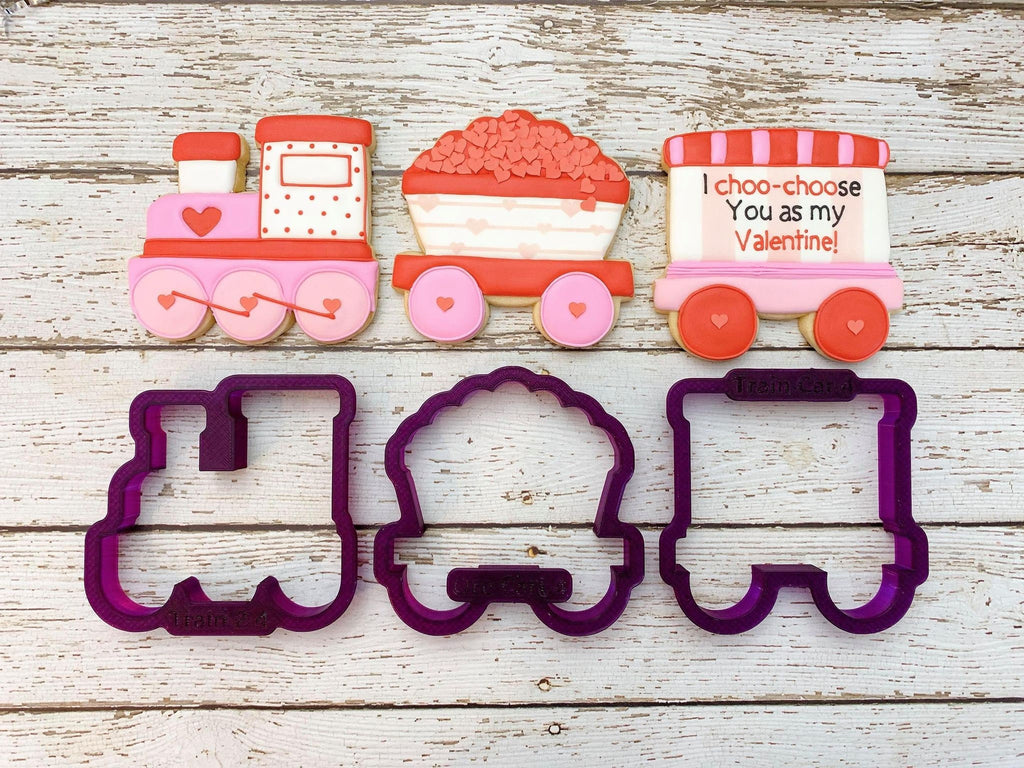 Train Set of 3 Cookie Cutter and Fondant Cutter and Clay Cutter