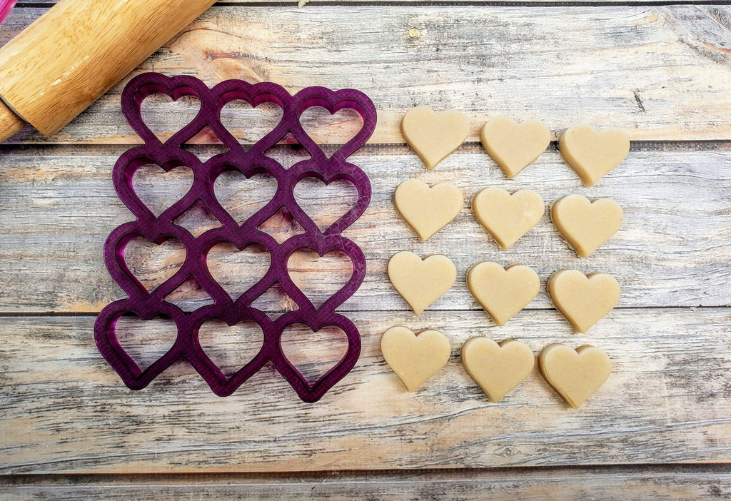 Multi-Mini 12 Heart Cookie Cutter and Fondant Cutter and Clay Cutter