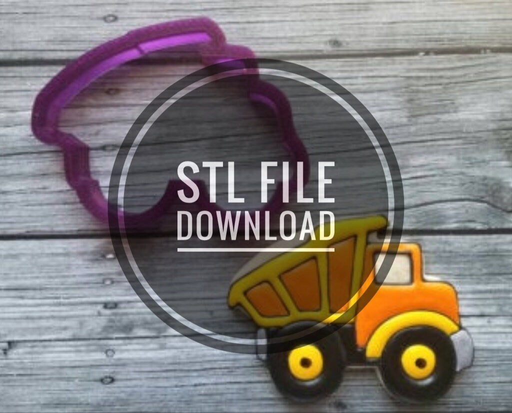 Digital STL File Download for Dump Truck #2 Cookie Cutter and Fondant Cutter and Clay Cutter