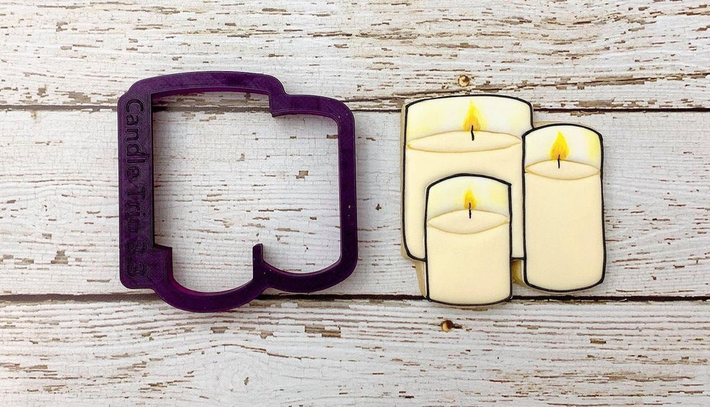 Candle Trio Cookie Cutter and Fondant Cutter and Clay Cutter