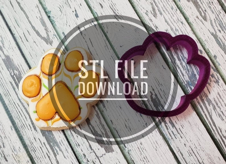 Digital STL File Download for Puppy or Dog Paw #2 Cookie Cutter and Fondant Cutter and Clay Cutter