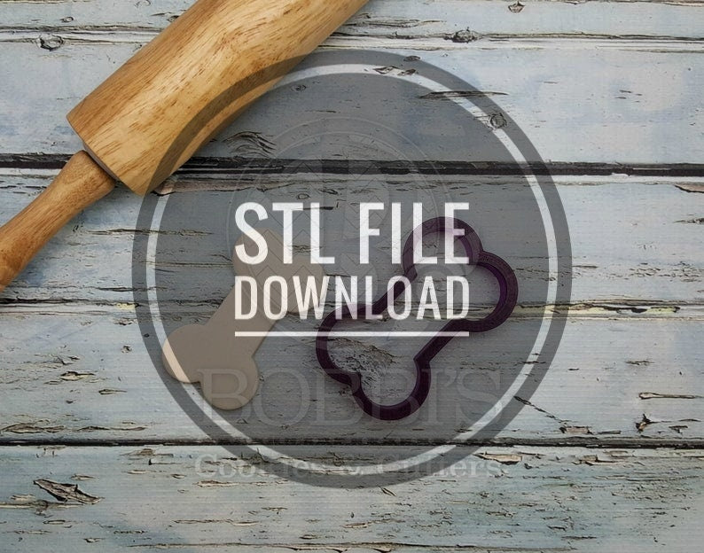 Digital STL File Download for Dog Bone #2 Cookie Cutter or Fondant Cutter and Clay Cutter