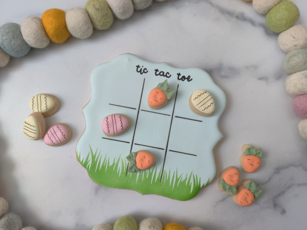 Tic Tac Toe Board for Easter Cookie Cutter and Fondant Cutter and Clay Cutter with Optional Stencil