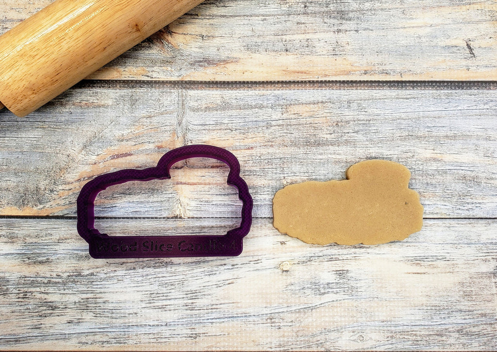 Wood Slice with Votive Candle Cookie Cutter and Fondant Cutter and Clay Cutter