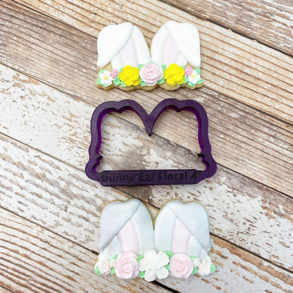 Floral Bunny Ears Cookie Cutter and Fondant Cutter and Clay Cutter