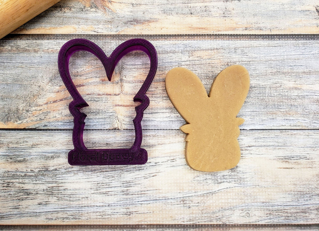 Floral Bunny Head Cookie Cutter and Fondant Cutter and Clay Cutter