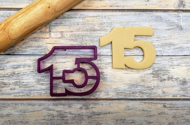 Digital STL Download File for 15 or Fifteen or Fifteenth Number Cookie Cutter