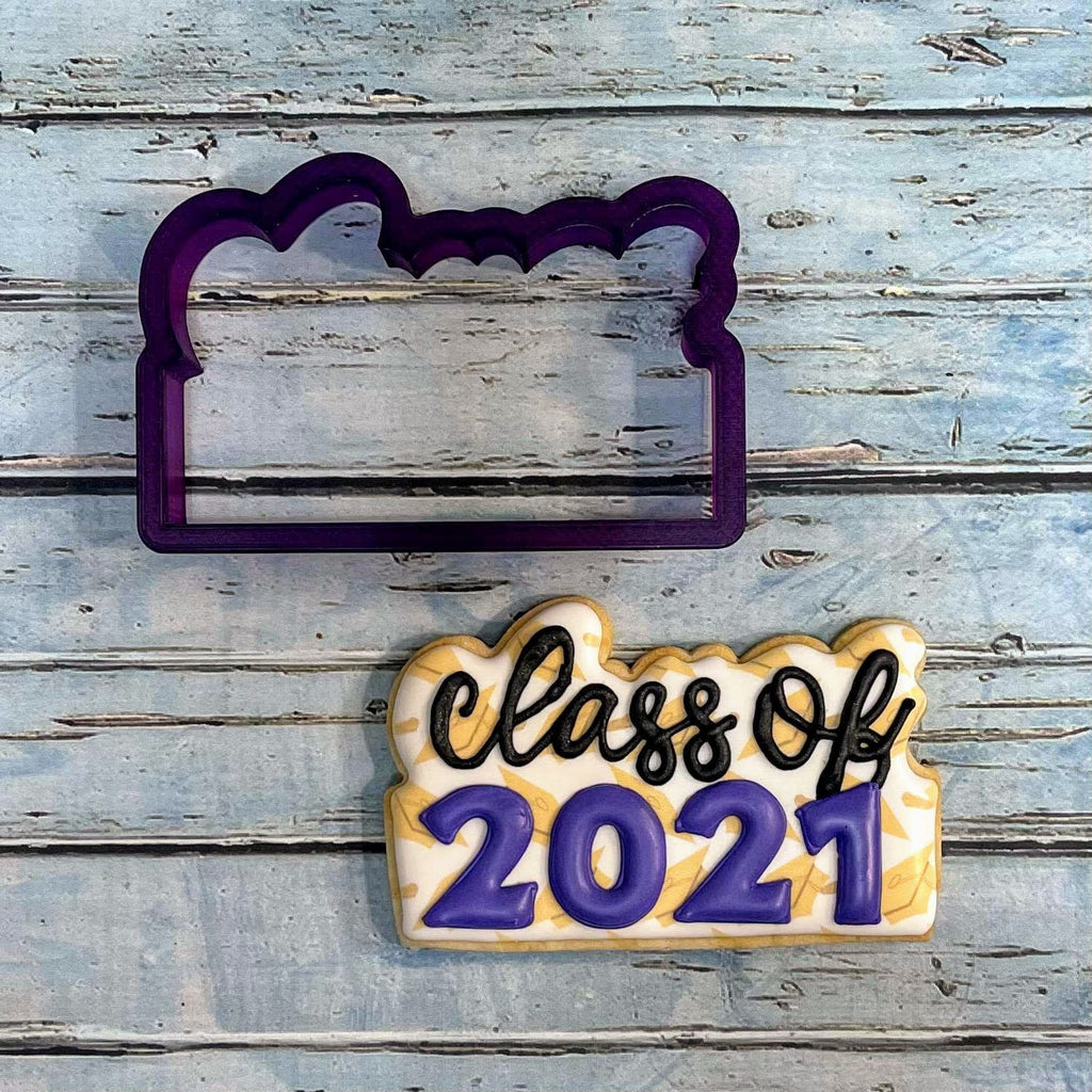 Class of or Graduation Year Cookie Cutter and Fondant Cutter and Clay Cutter with Optional Stencil