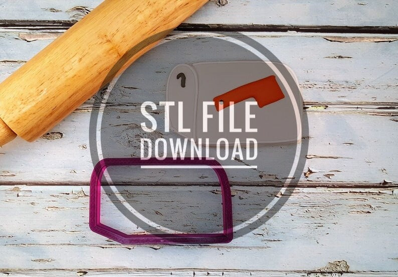 Digital STL File Download for Mailbox Cookie Cutter and Fondant Cutter and Clay Cutter