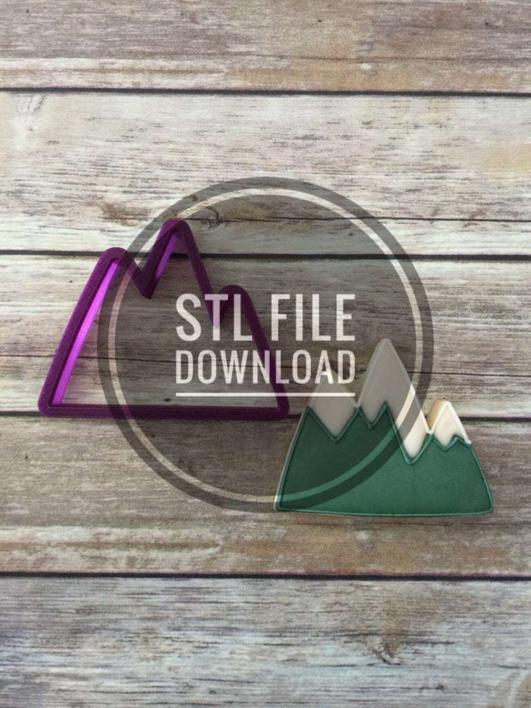 Digital STL File Download for Mountain #1 Cookie Cutter and Fondant Cutter and Clay Cutter