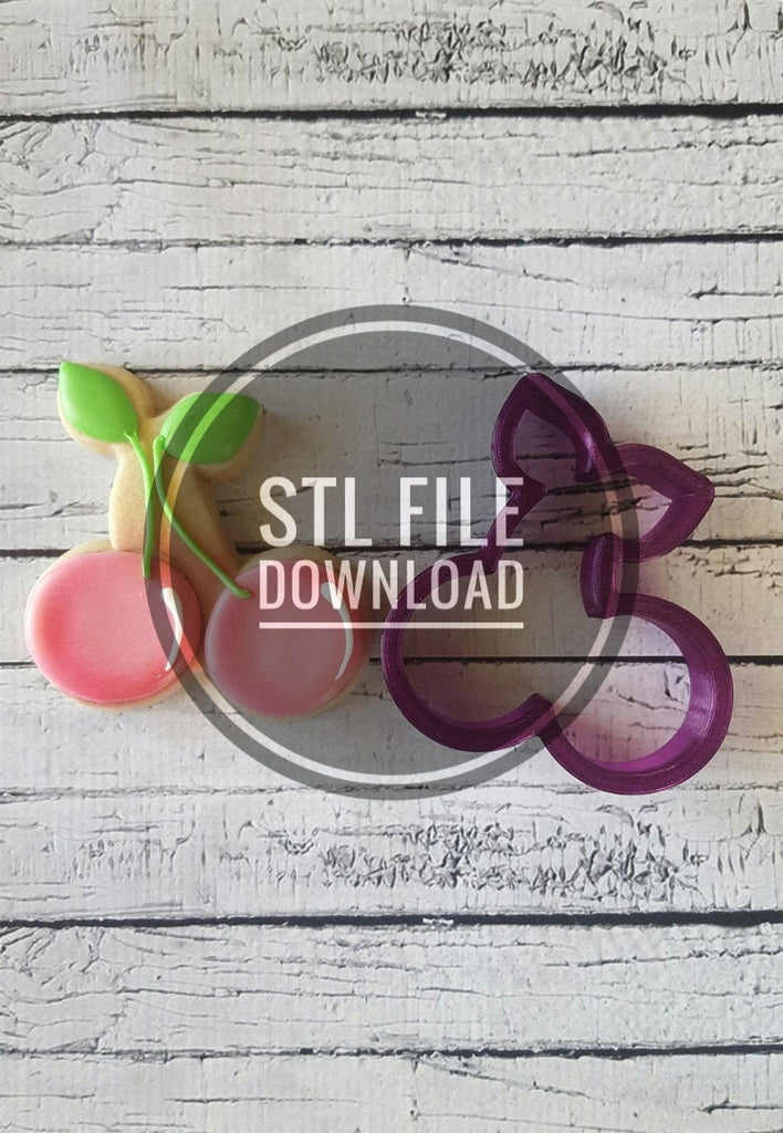 Digital STL File Download for Cherry or Cherries Cookie Cutter or Fondant Cutter and Clay Cutter