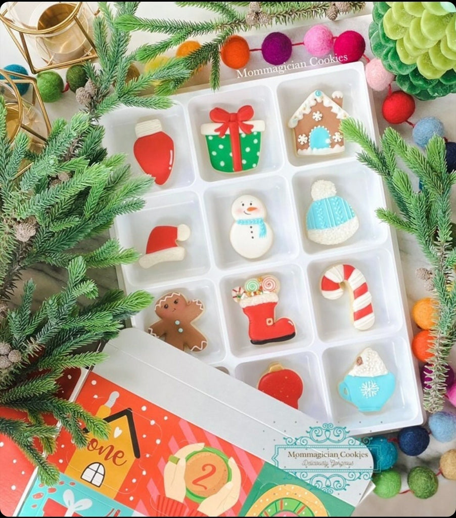 Set of 12 Advent Calendar Christmas Minis Cookie Cutter and Fondant Cutter and Clay Cutter