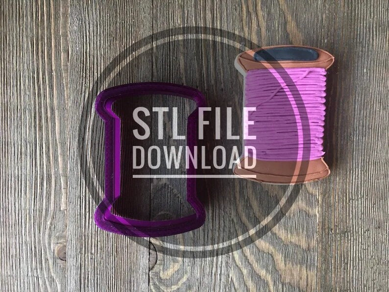 Digital STL File Download for Spool of Thread Cookie Cutter and Fondant Cutter and Clay Cutter