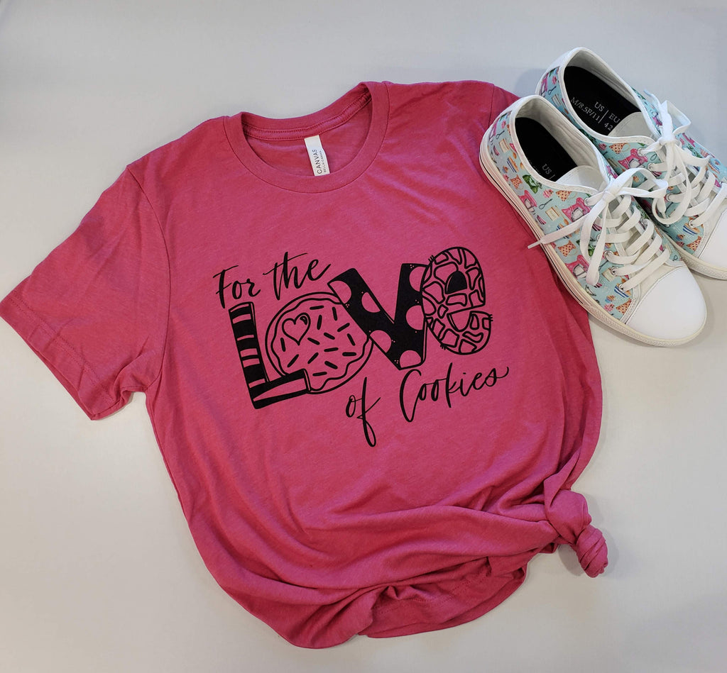 For the Love of Cookies  - Unisex Bella Canvas Heather Charity Pink T-shirt