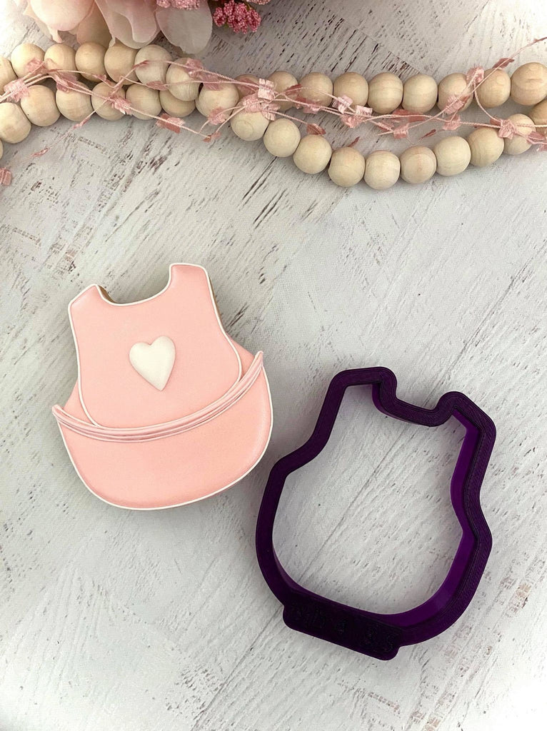 Baby Bib #4 or Bib Apron Cookie Cutter and Fondant Cutter and Clay Cutter