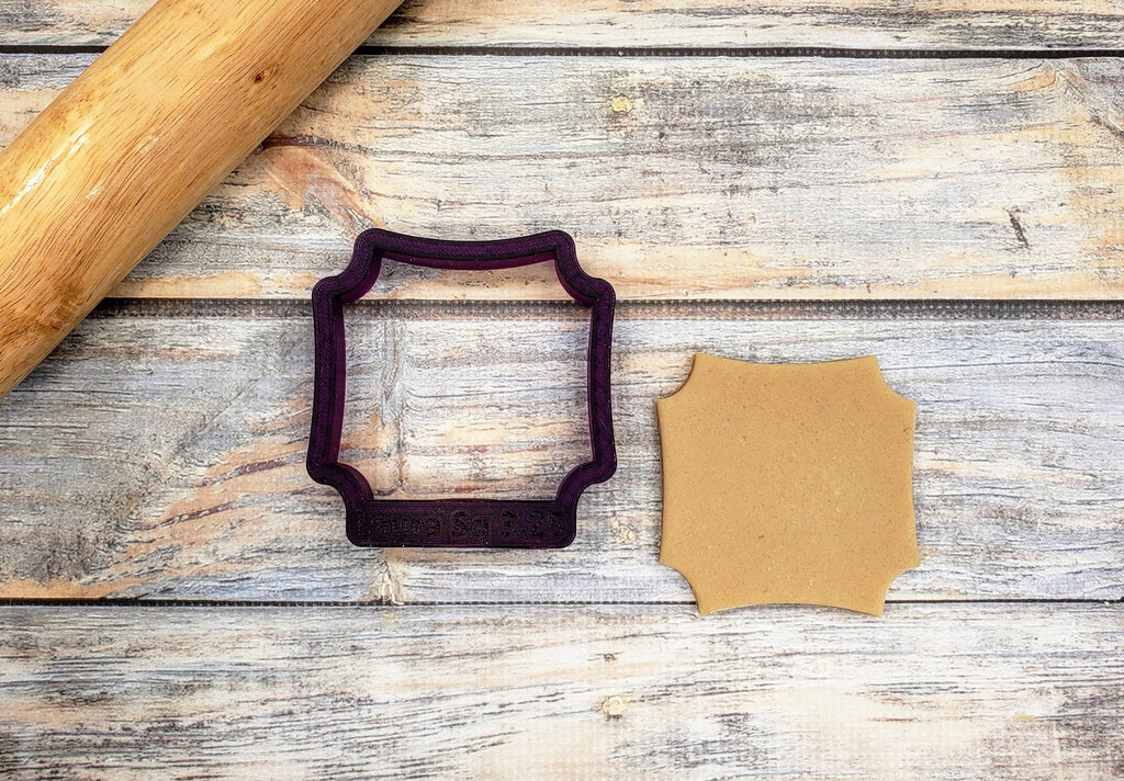 Laura Square Plaque Cookie Cutter and Fondant Cutter and Clay Cutter