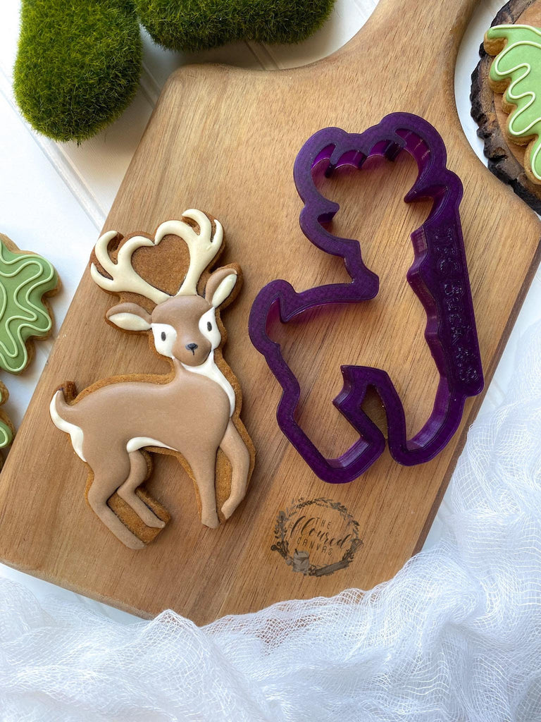 The Floured Canvas Deer Family set of 3 Cookie Cutters or Fondant Cutters and Clay Cutters