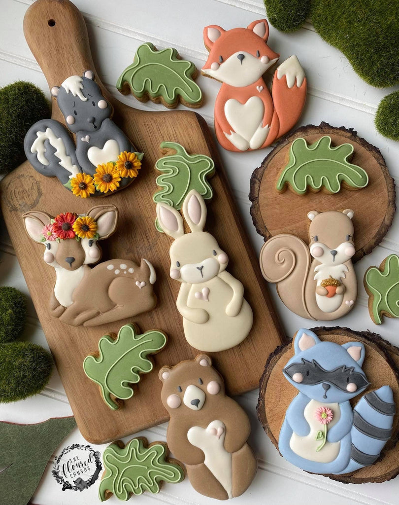 The Floured Canvas Woodlands Animals set of 5 Cookie Cutters or Fondant Cutters and Clay Cutters