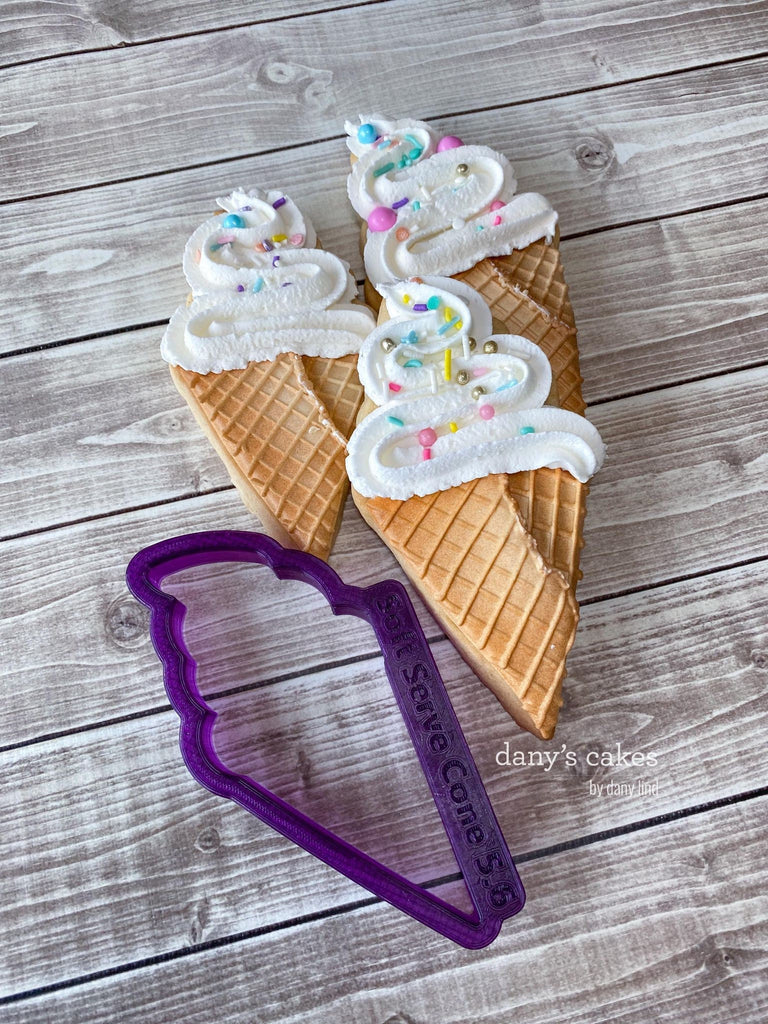 Soft Serve Waffle Cone Cookie Cutter and Fondant Cutter and Clay Cutter