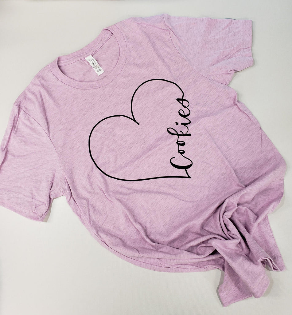 Heart Cookies  - Unisex Bella Canvas Heather Prism Lilac T-shirt
