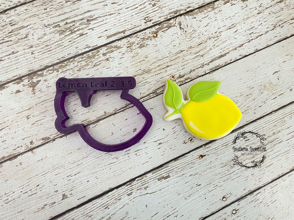 Lemon #3 with Leaf Cookie Cutter or Fondant Cutter and Clay Cutter