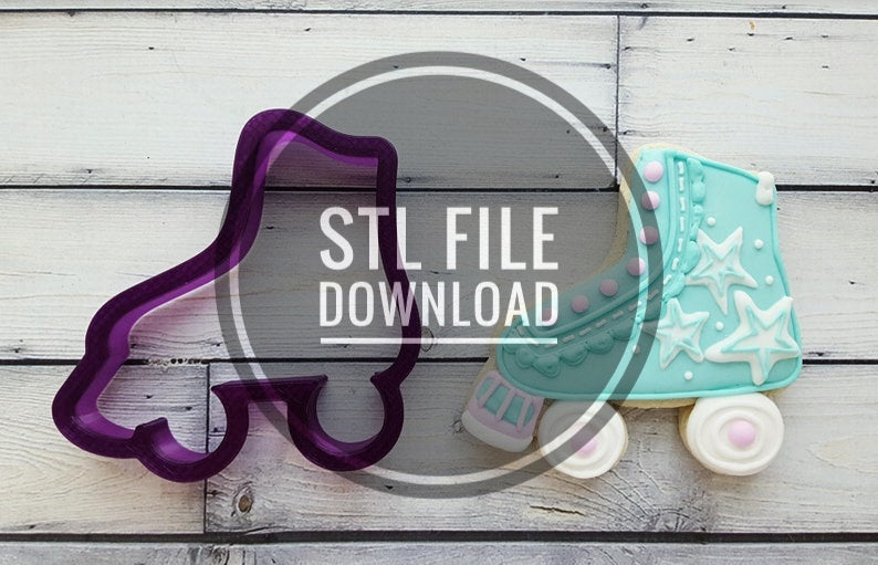 Digital STL File Download for Roller Skate Cookie Cutter and Fondant Cutter and Clay Cutter