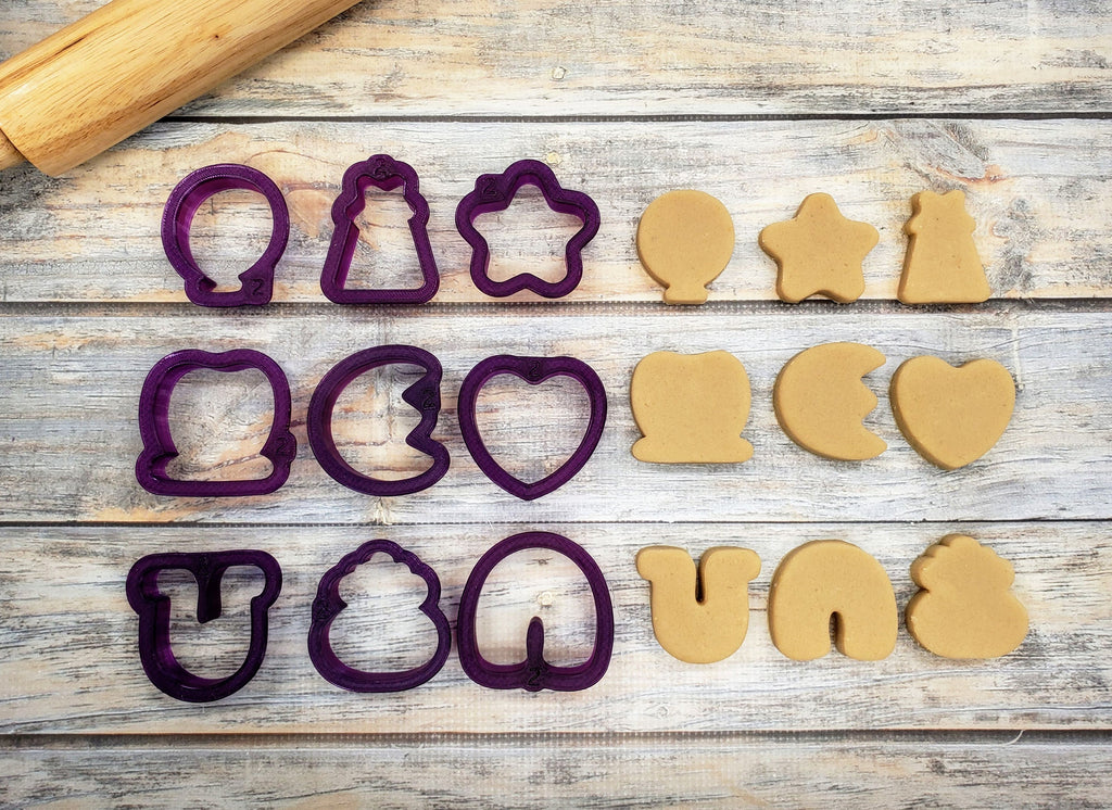 Charm Set of 9 Cookie Cutters and Fondant Cutters and Clay Cutters