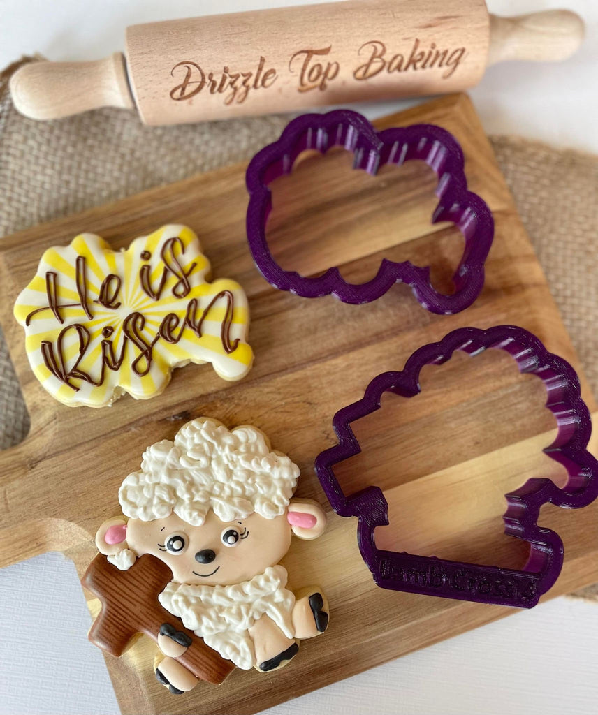 He is Risen Hand Lettered Cookie Cutter and Fondant Cutter and Clay Cutter with Optional Stencil