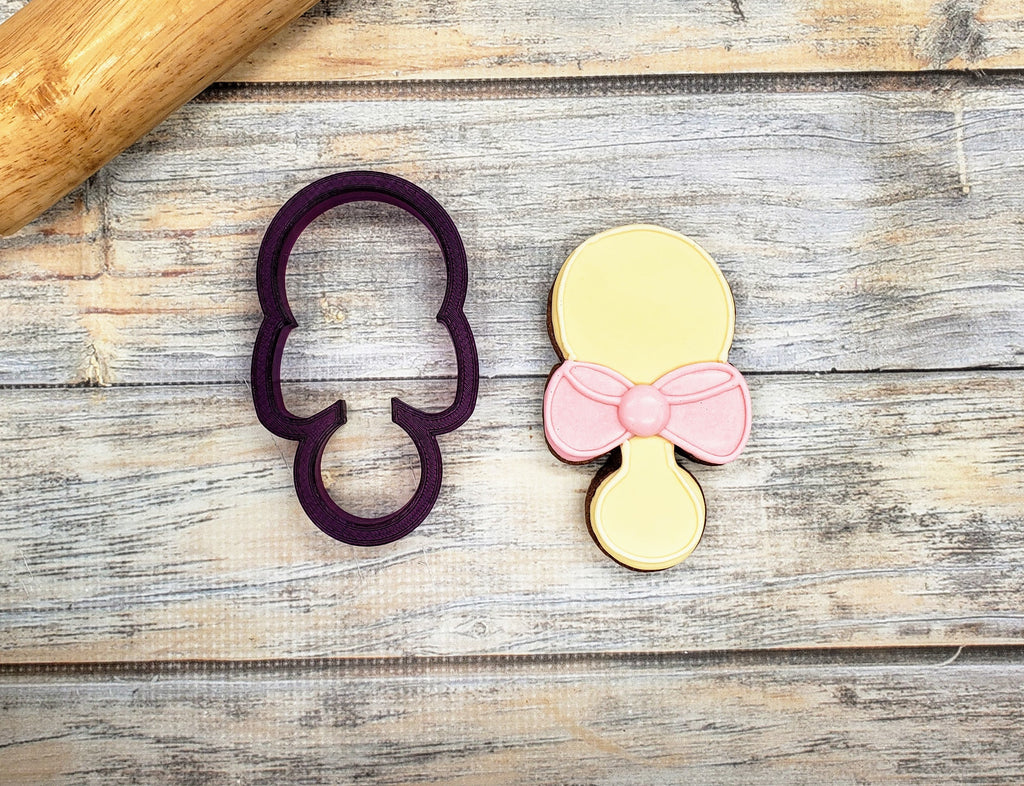 Rattle #3 with Bow Cookie Cutter and Fondant Cutter and Clay Cutter