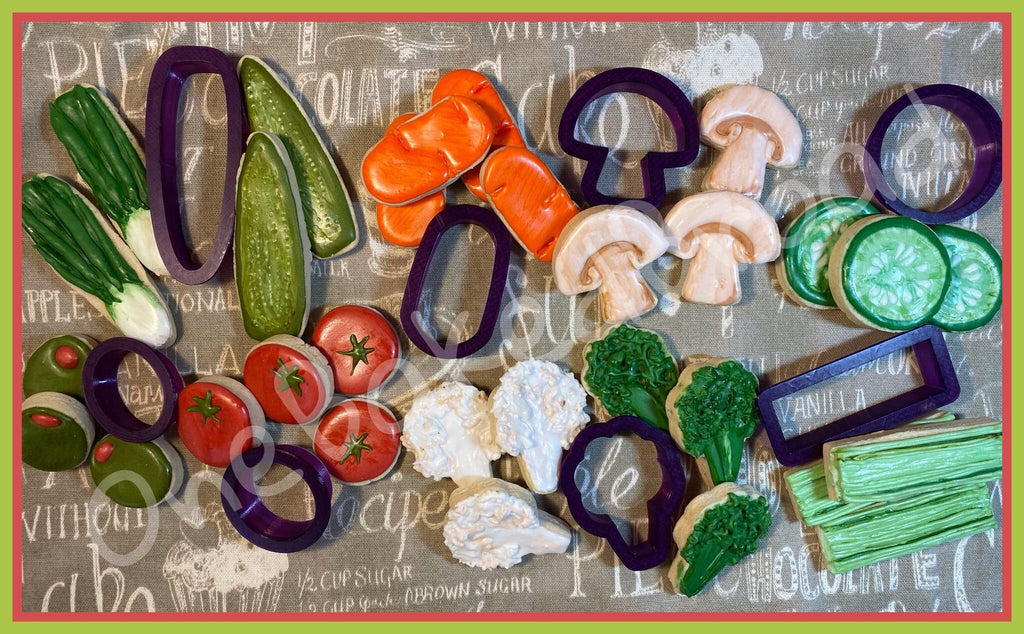 Veggie Platter Set of 9 Cookie Cutters and Fondant Cutters and Clay Cutters