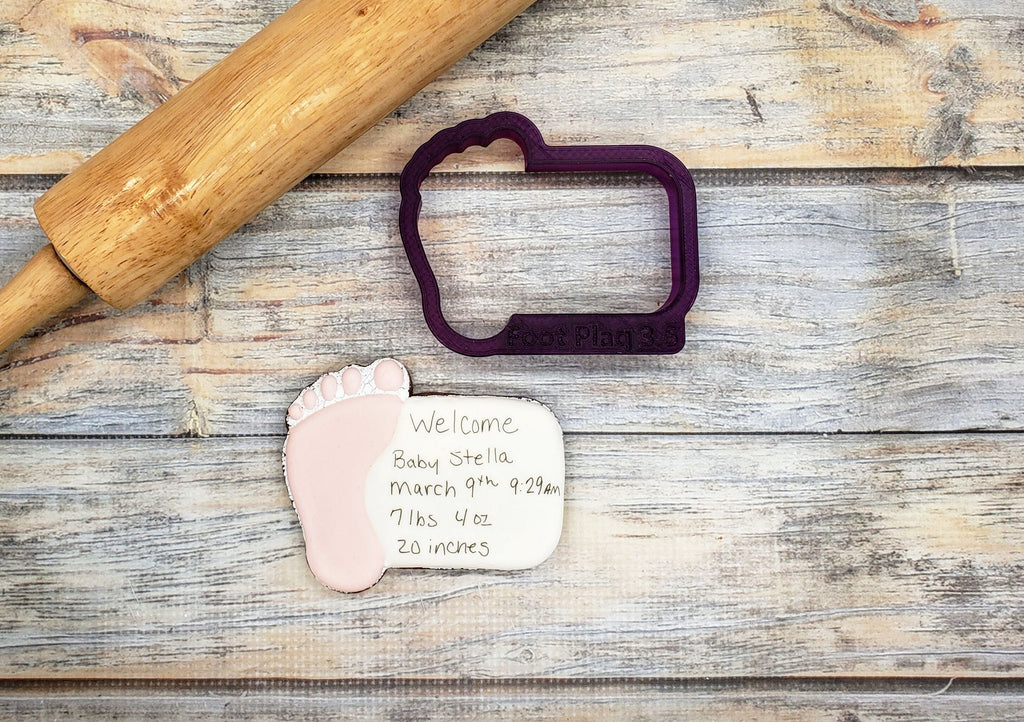 Baby Foot Plaque Cookie Cutter and Fondant Cutter and Clay Cutter