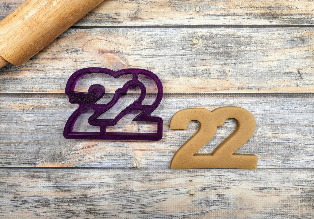 22 or Twenty Two or Twenty Second Number Cookie Cutter and Fondant Cutter and Clay Cutter