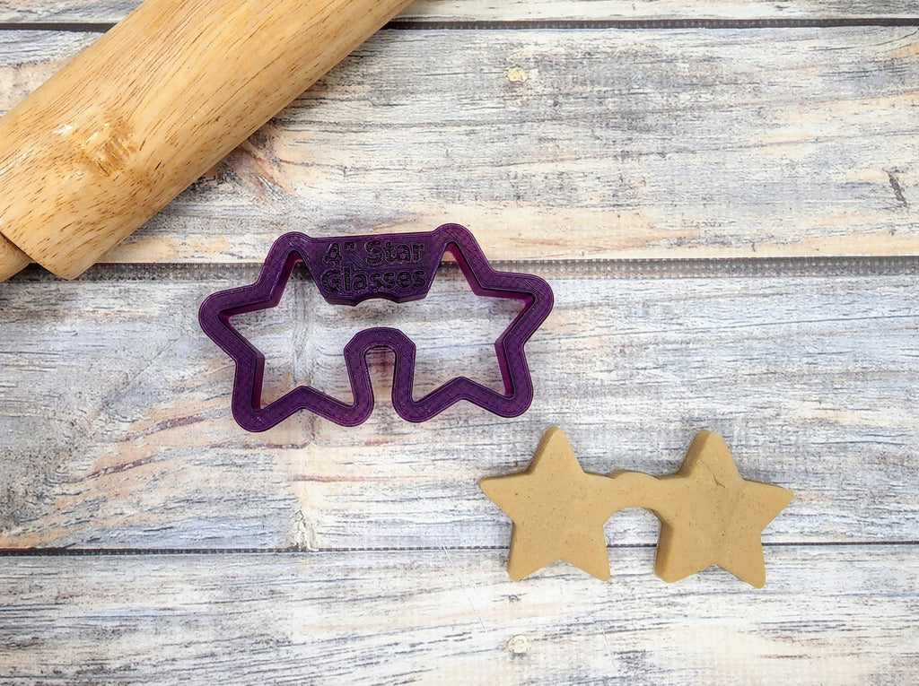 Star Shaped Glasses Cookie Cutter and Fondant Cutter and Clay Cutter