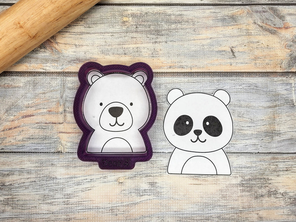 Bear or Panda Bear Face and Shoulders Cookie Cutter and Fondant Cutter and Clay Cutter