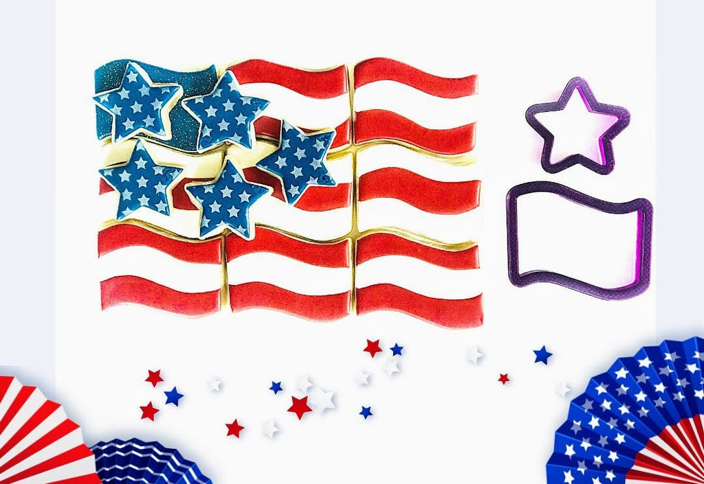 Stars & Stripes Cookie Cutter Platter Set