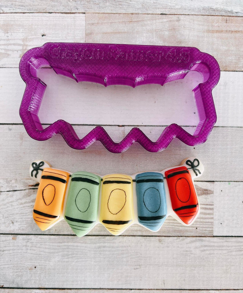 Crayon Banner Cookie Cutter and Fondant Cutter and Clay Cutter