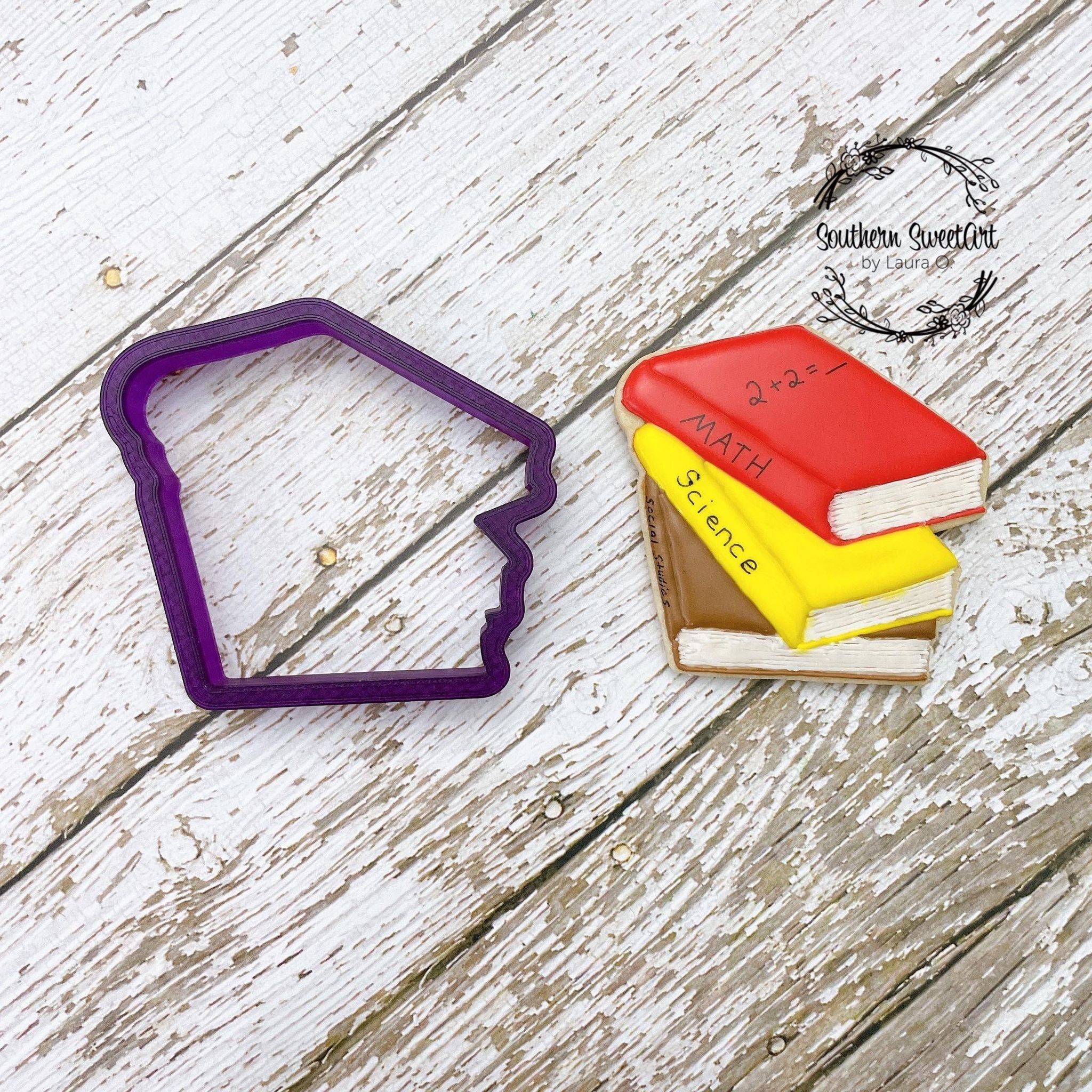 Book Stack Cookies Stack of Books Cookie Cutter – Bobbi's Cutters