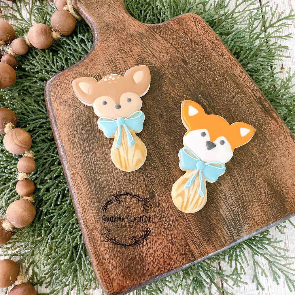 Fawn or Fox Rattle Cookie Cutter and Fondant Cutter and Clay Cutter