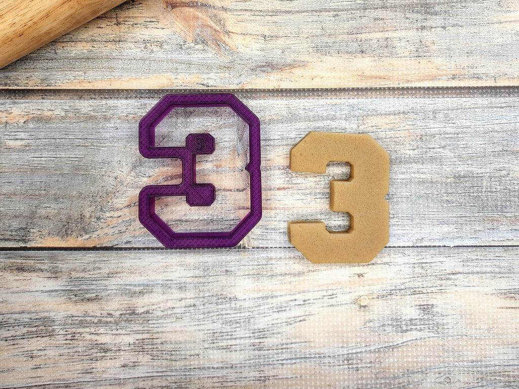 Varsity Numbers 0 thru 8 Cookie Cutter and Fondant Cutter and Clay Cutter