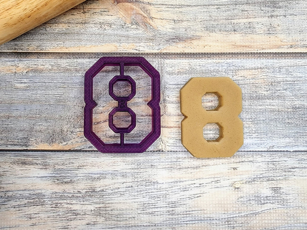 Varsity Numbers 0 thru 8 Cookie Cutter and Fondant Cutter and Clay Cutter