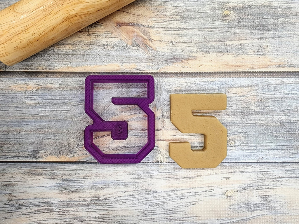 Varsity Numbers 0 thru 8 Cookie Cutter and Fondant Cutter and Clay Cutter