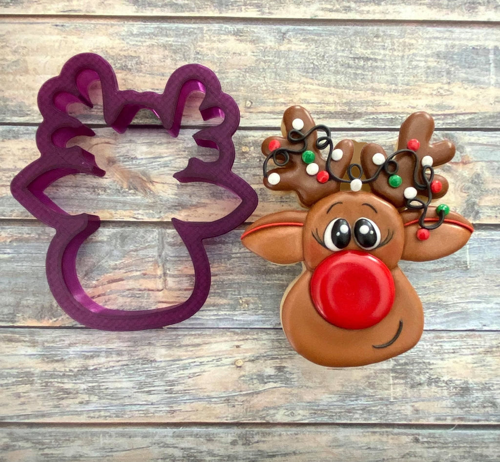 Reindeer Head #3 Cookie Cutter and Fondant Cutter and Clay Cutter