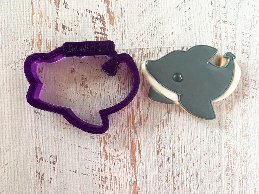 Shark with Love Bites Hand Lettered Cookie Cutter and Fondant Cutter and Clay Cutter with Optional Stencil