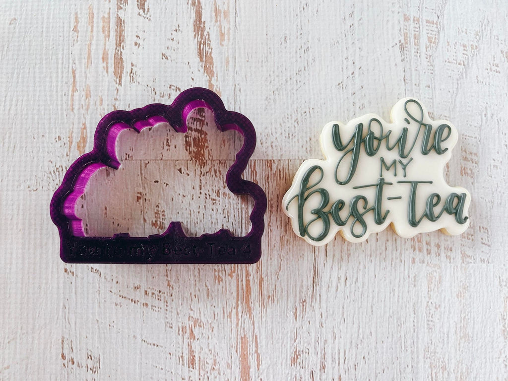 Boba Tea with You're my Best-Tea Hand Lettered Cookie Cutter and Fondant Cutter and Clay Cutter with Optional Stencil