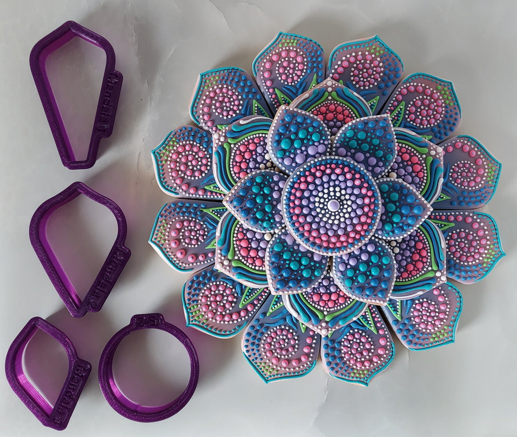 Lynne's Mandala Platter Cookie Cutter Set and Fondant Cutter and Clay Cutter