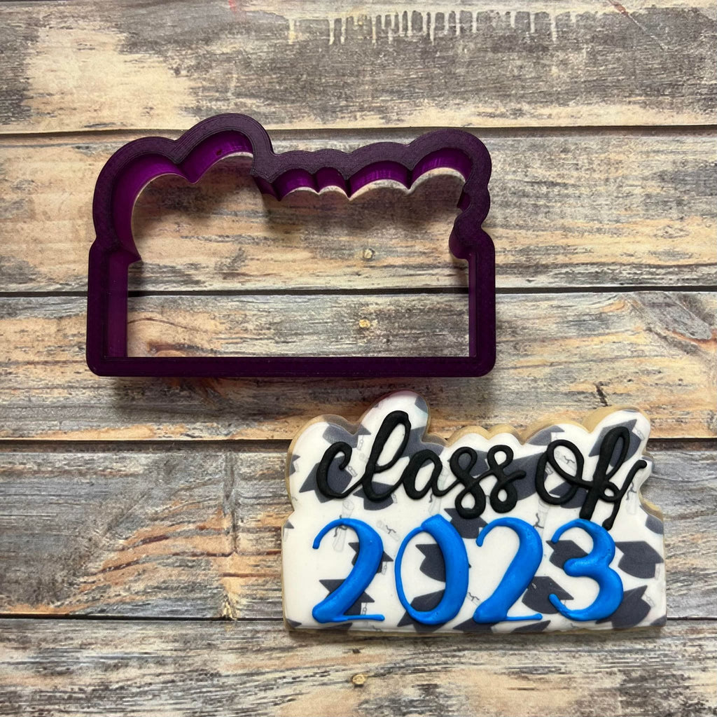 Class of or Graduation Year Cookie Cutter and Fondant Cutter and Clay Cutter with Optional Stencil