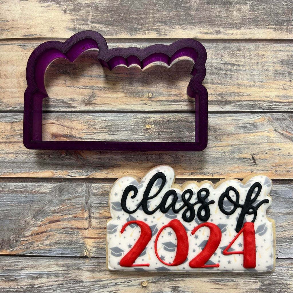 Class of or Graduation Year Cookie Cutter and Fondant Cutter and Clay Cutter with Optional Stencil