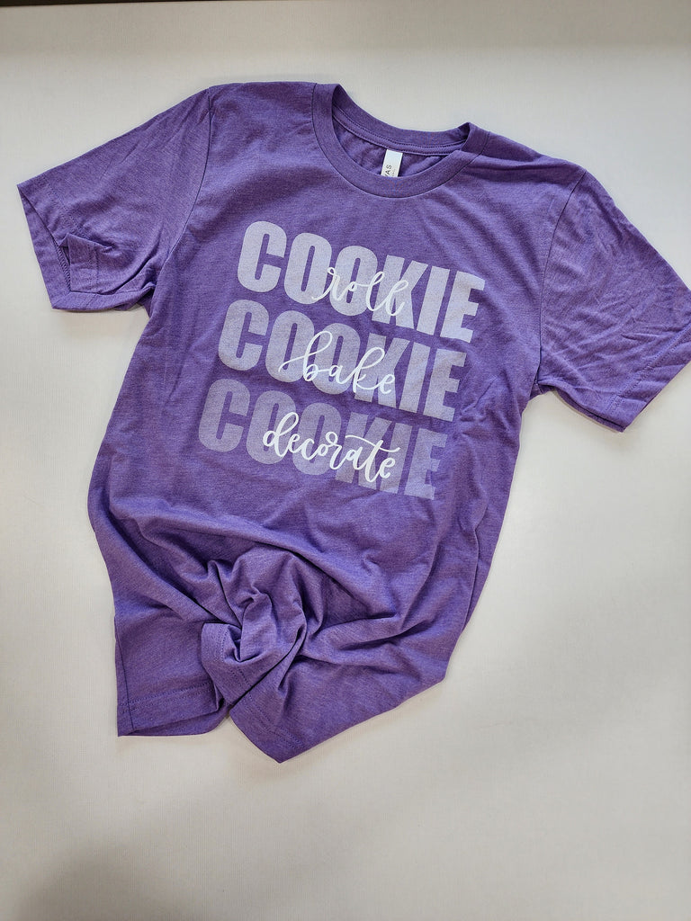 Roll Cookie Bake Cookie Decorate Cookie  - Unisex Bella Canvas Heather Puple T-shirt